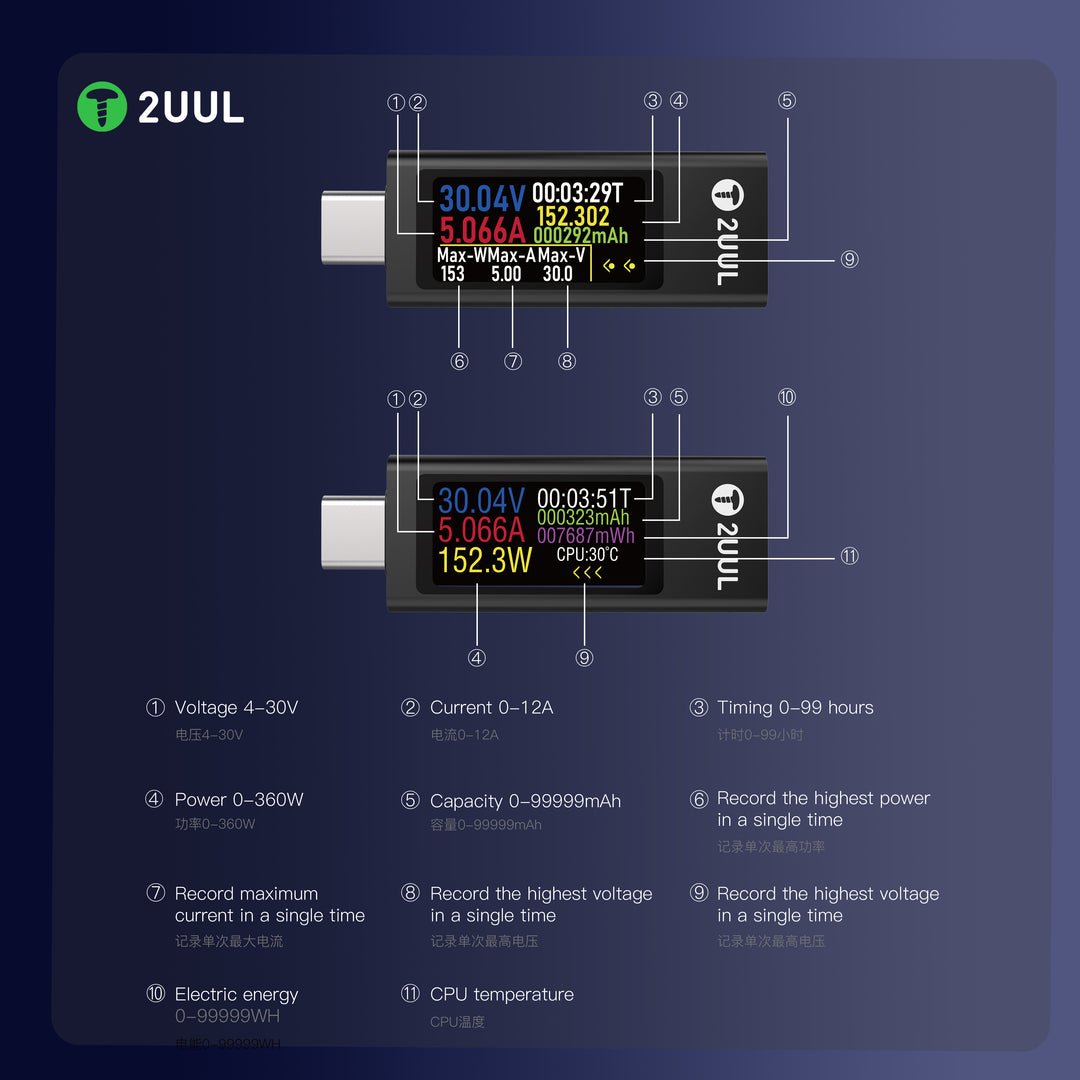 2UUL PW21 Mini Charing Mate Detector for Phone Repair