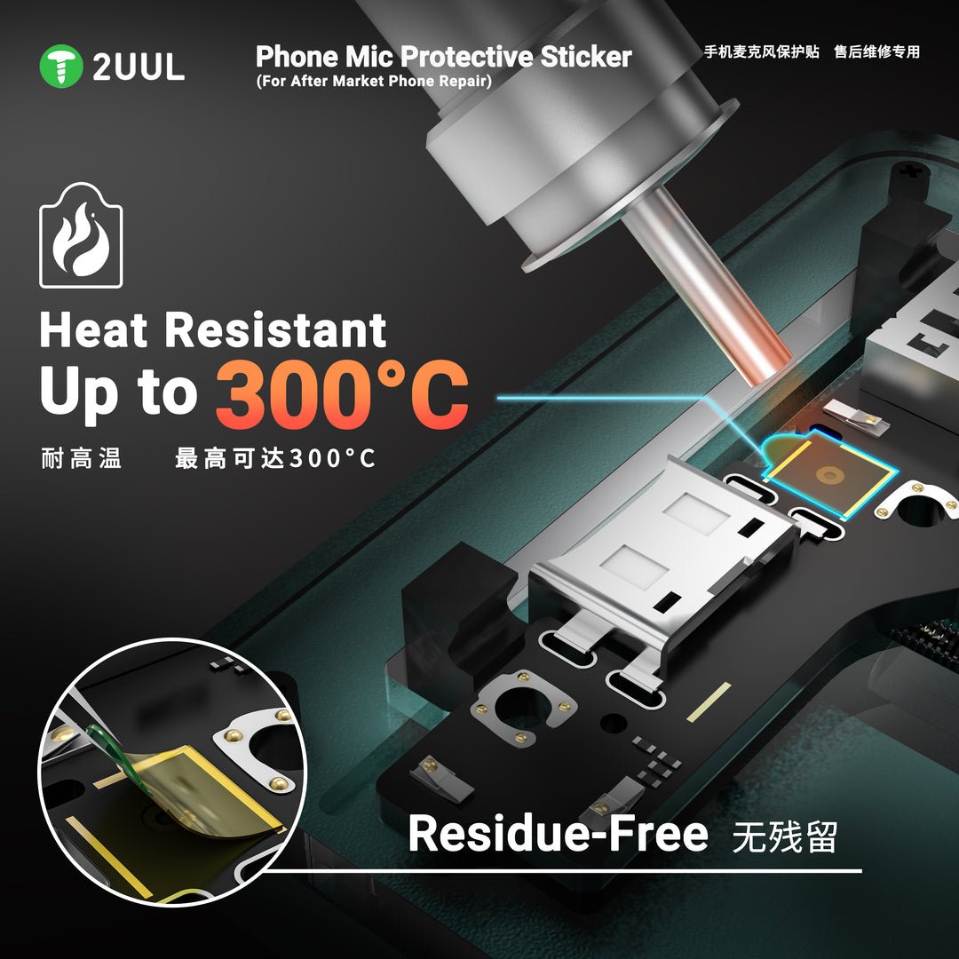 2UUL DA32 Phone Mic Protective Sticker (For After Market Phone Repair) 500PCS/Pack